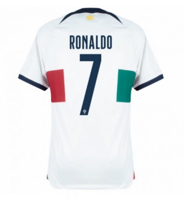 Portugalia Cristiano Ronaldo #7 Koszulka Wyjazdowych MŚ 2022 Krótki Rękaw